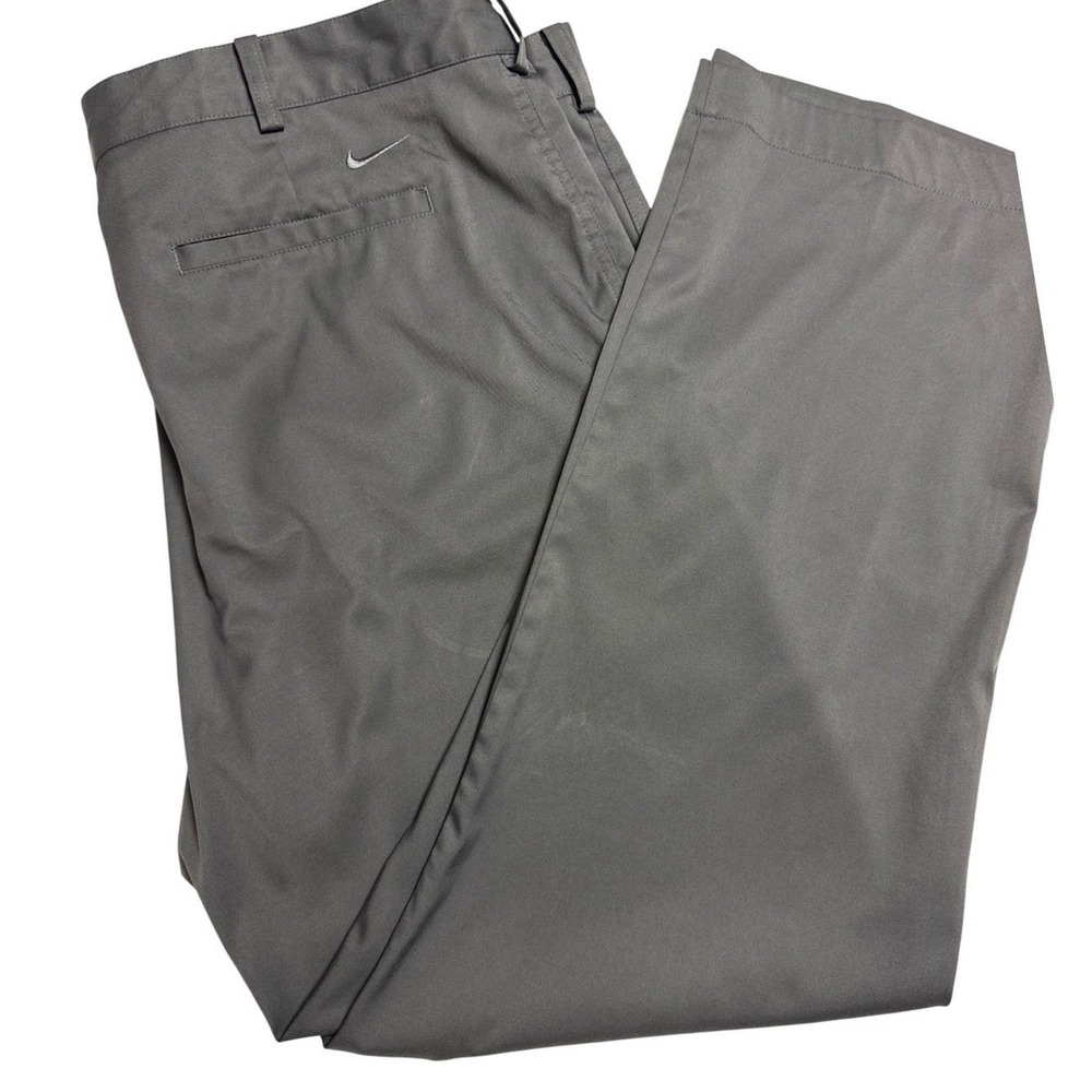 Nike Golf Pant Men 40x30 Grey DriFIT Flat Front Performance Waterproof Stretchy